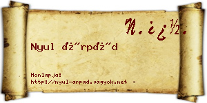 Nyul Árpád névjegykártya